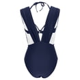 thumbnail image 6 of Hvot&aat Women's One Piece Swimsuit Plunging Neck Bathing Suit Solid Color Sleeveless Swimwear, 6 of 7