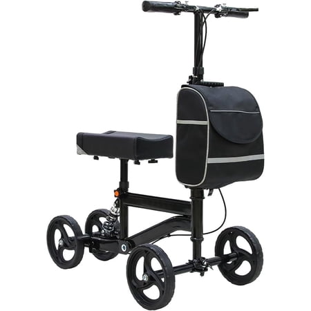 Economy Knee Scooter, Steerable Knee Walker, Foldable Knee Scooters for Foot Injuries Adult Best Crutches Alternative (BLACK)