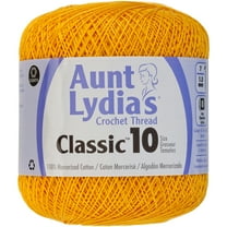 Aunt Lydia Classic Golden Rod Crochet - 3 Pack of 350y/320m - Cotton - Gauge 10 - Crochet