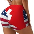 thumbnail image 2 of Kdxio USA Switzerland Print Workout Shorts for Women Seamless Soft Smooth Gym Yoga Scrunch Active Shorts, 2 of 5