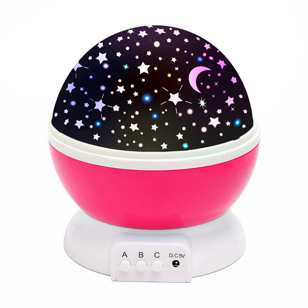 Baby Night Light, Romantic Rotating LED Night Lighting Lamp Moon Cosmos