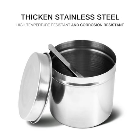 - 3 Sizes Stainless Steel Disinfection Jar Tank Sterilization Container Alcohol Box with Tweezers, Disinfection Tank, Stainless Steel Jar