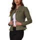thumbnail image 4 of Chaquetas de mezclilla para mujer INSPIRE CHIC con cuello alzado, mangas largas, chaquetas de jean cortas, verde M, 4 of 6