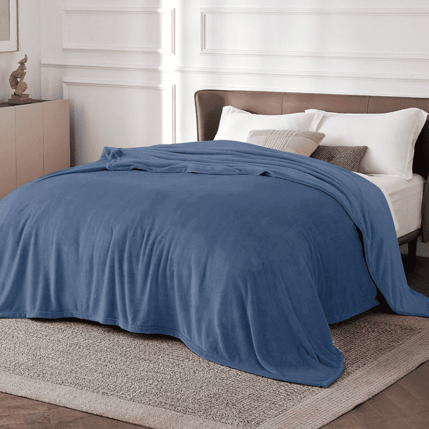 Cobija para Cama King, Cobija Súper Suave y Gruesa para Sofá Cama RV, Cobija Ligera y Acogedora Azul para Todas las Estaciones, Decoración y Cobija Gris para Mujer y Hombres 90x108 Pulgadas
