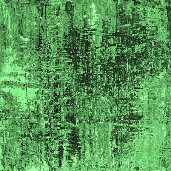 Ahgly Company Indoor Square Oriental Emerald Green Industrial Area Rugs, 4' Square