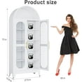 thumbnail image 3 of Adjustable Shelves and Magnetic Doors 73 Inch Tall Metal Arched Storage Cabinet Ideal for Kitchen or Display Usage, 3 of 10