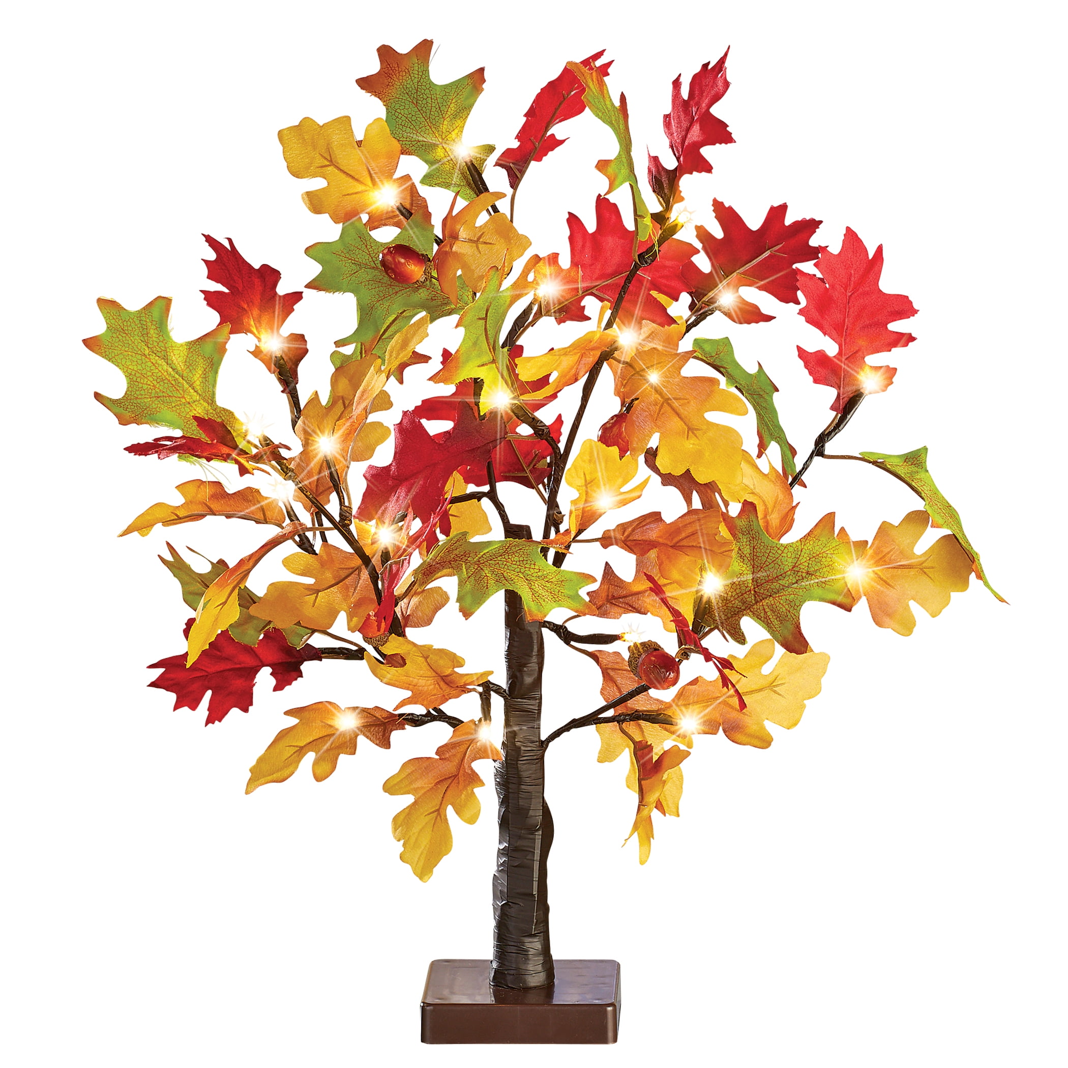 Led Lighted Artificial Tabletop Autumn Maple Tree Red Green Gold Shades Battery Operated Warm White Light Colors Plastic Metal Polyester Walmart Com Walmart Com