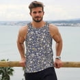 thumbnail image 6 of Pofeuu Daisies Flowers Print Men's Workout Tank Tops Sleeveless Muscle Gym Shirt Quick Dry-XX-Large, 6 of 7