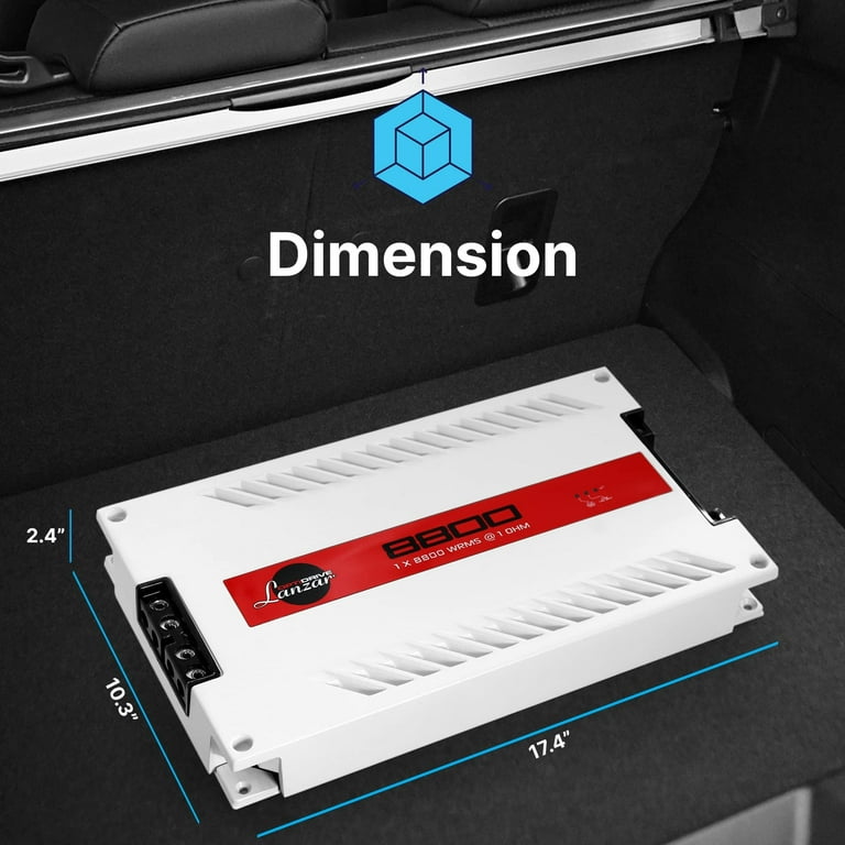 Lanzar 8800.1 Car Auto 8000W Mono Block Small Audio Vehicle