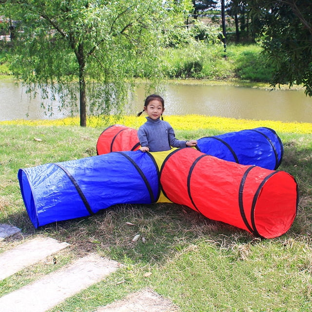HEALEEP toddler tunnel Folding Game Tunnel Assorted Color 1Set for Home Entertainment and Classroom Activity