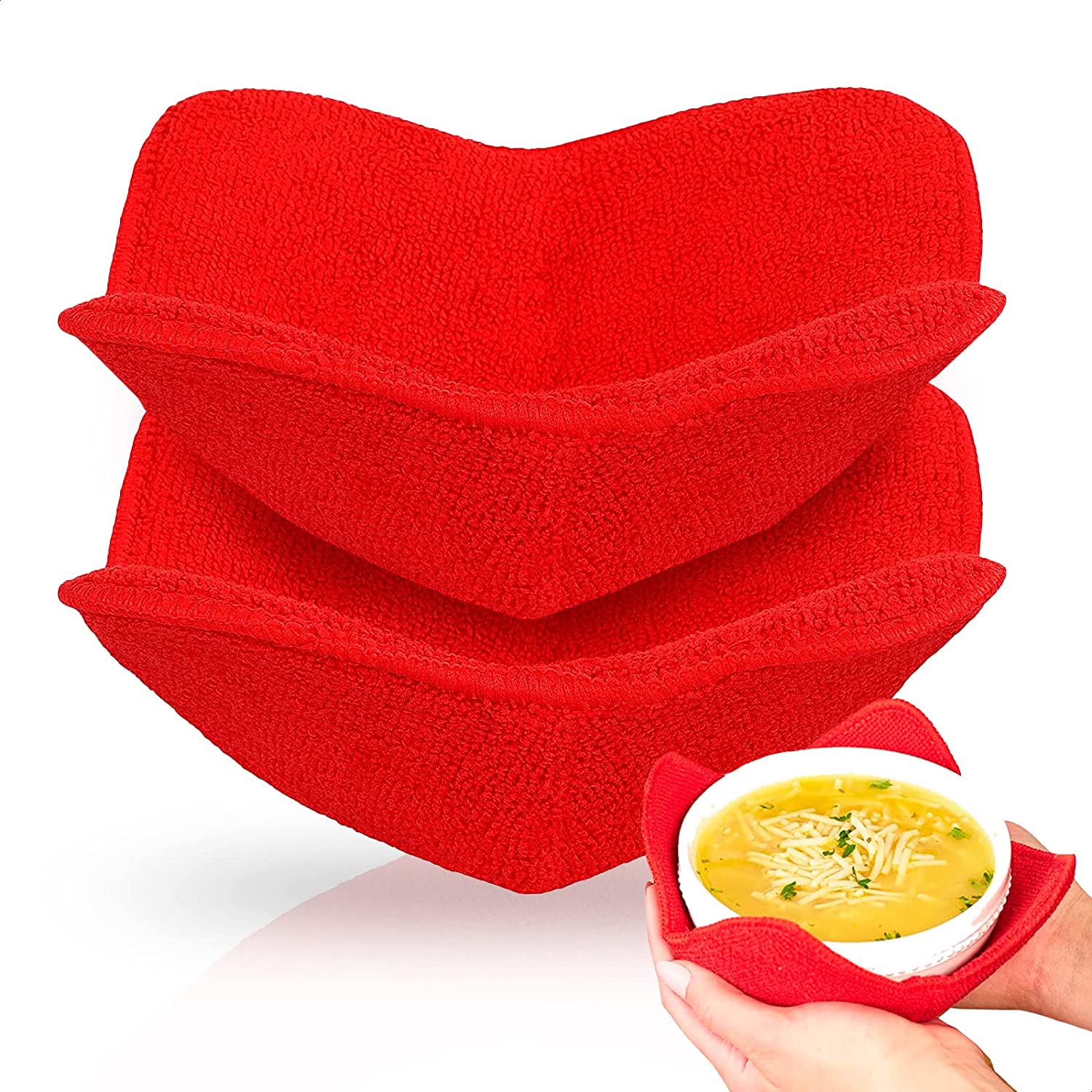 Small Microwave Bowl Huggers Polyester Bowl Holders For Hot Food Hot
