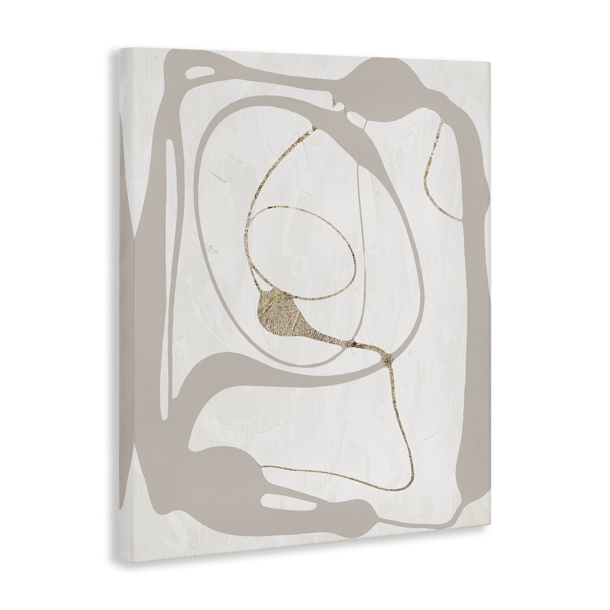 Stupell Industries Gray Very Abstract Figure Abstract Painting Gallery Wrapped Canvas Art Print Wall Art, 36 x 48