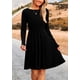 thumbnail image 5 of Vestido PRETTYGARDEN de Punto Acanalado Manga Larga Línea A Negro XL, 5 of 8