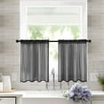 thumbnail image 3 of Rosnek Sheer Kitchen Curtain, Waffle Weave Tier Window Curtains Living Room Tulle Drape Rod Pocket Voile Valance Curtain Kitchen Bar Decoraiton, 3 of 5