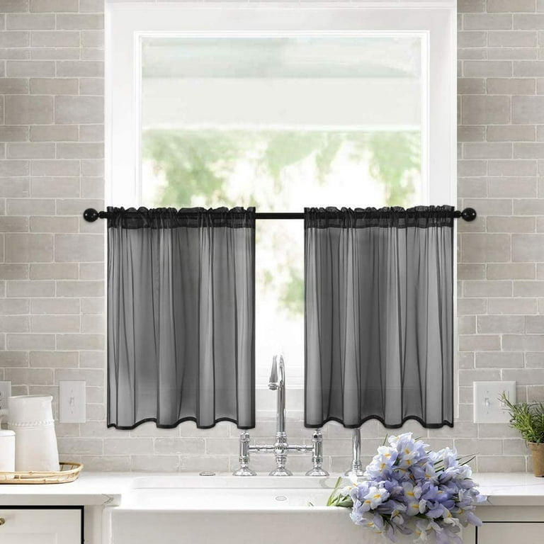 Black And Grey Kitchen Curtains