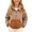 Brown, variant on CYRBOKO Girls Hooded Fleece Jackets, Color Block Zip Up Thermal Long Sleeve Winter Outerwear Brown Size 1-2 T