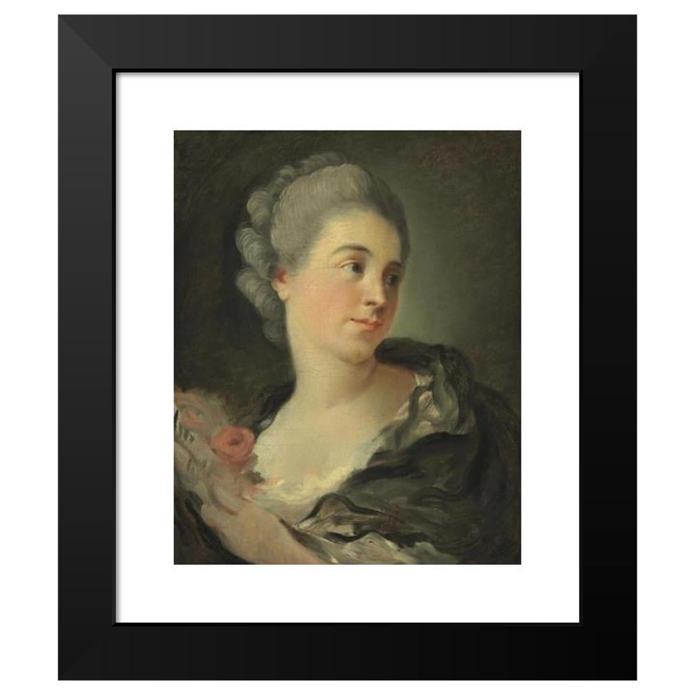 Jean-Honoré Fragonard 15x18 Black Modern Framed Museum Art Print Titled - Portrait of a Young Woman, Presumably Marie-Therese Colombe