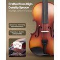 thumbnail image 2 of VEVOR Violin 4/4 Full Size Fiddle Set Solidwood for Beginners Matte Brown, 2 of 9