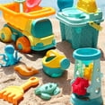 thumbnail image 1 of Juego de juguetes de arena de 9 piezas con pala, rastrillo, balde, molde de castillo y reloj de arena. Diversión en la playa para niños, 1 of 5