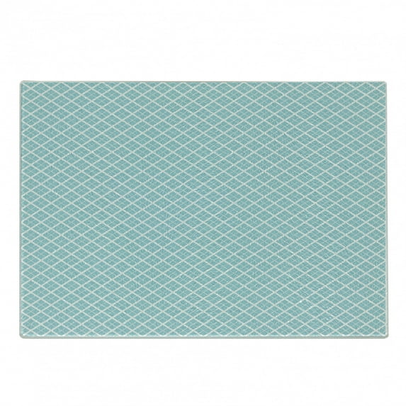 Aqua Cutting Board, Ocean Themed Pattern Swirled Waves Seascape in Oviform Maritime Surfing Design, Decorative Tempered Glass Cutting and Serving Board, Small Size, Pale Blue White, by Ambesonne