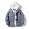 thumbnail image 1 of Awdenio Men's Fake Two-piece Hooded Cotton-padded Jacket, Thick Warmth, Personalized Cotton-padded Jacket, Neutral Style, 1 of 2
