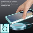 thumbnail image 5 of Allytechgroup Magnetic Case for Samsung Galaxy Z Fold 4, Support Wireless Charging Slim Lightweight Non-Slip Glossy Back Cover Shock-Absorbent Anti-Scratch PC Shell for Women Men, Lightblue, 5 of 9