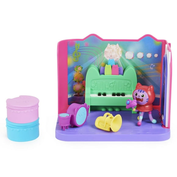 Gabby’s Dollhouse, Groovy Music Room with Daniel James Catnip Figure, 2 Accessories, 2 Furniture Pieces and 2 Deliveries, Kids Toys for Ages 3 and up