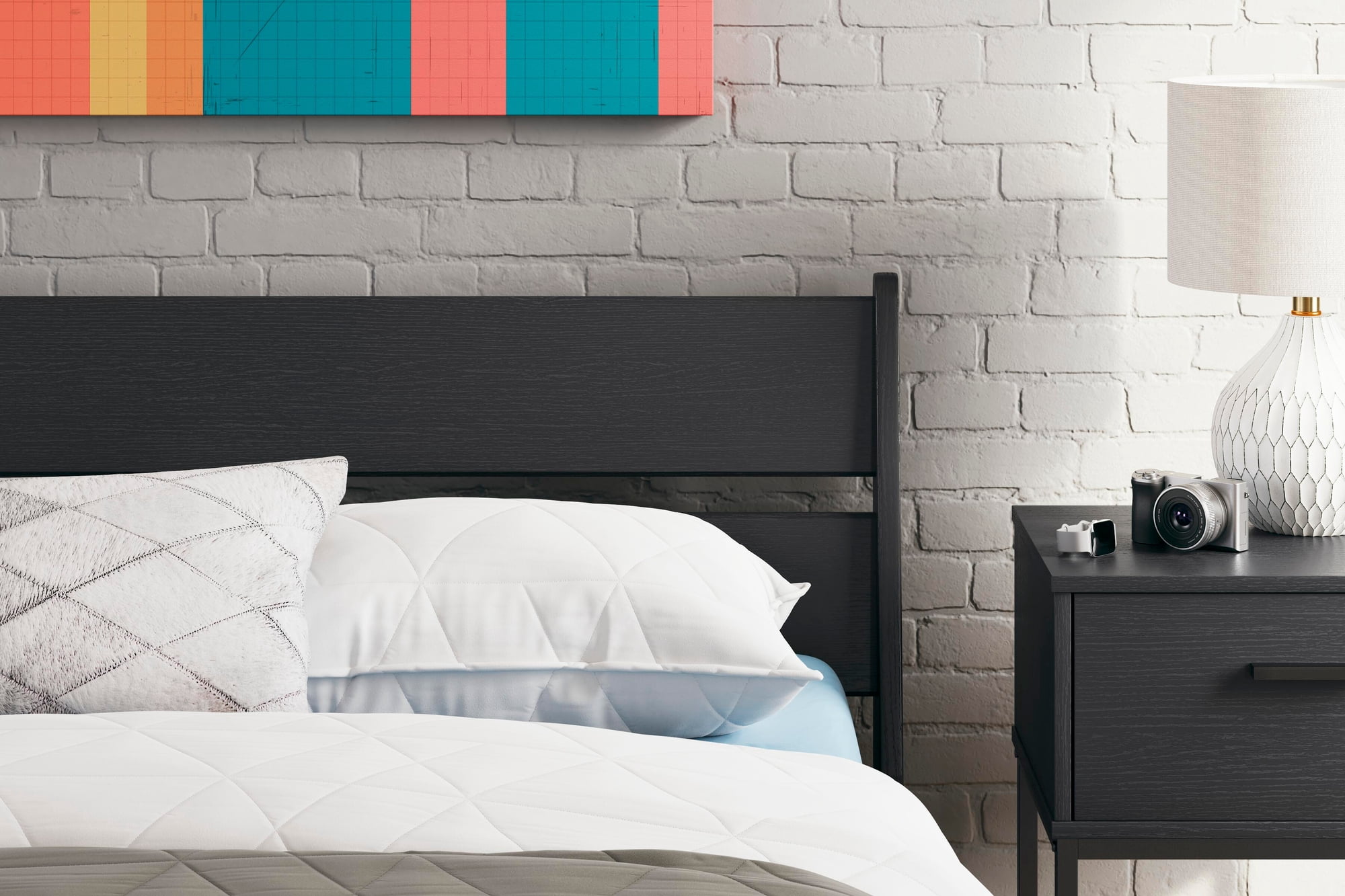 Signature Design by Ashley Socalle Full Panel Headboard in Matte Black Finish