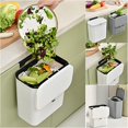 thumbnail image 1 of 2.4 Gallon Kitchen Compost Bin for Counter Top or Under Sink,Hanging Kitchen Trash Can,Plastic Wall Mounted Garbage Can,Small Kitchen Waste Basket,Food Waste Bin for Countertop,Grey, 1 of 5