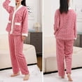 thumbnail image 5 of Guluxicc 2 Piece Lounge Sets for Women Long Sleeve Fleece Tops with Pockets and Pants Fuzzy Pullover Pajamas Sleepwwear Pjs Set Outfits, Pink, Free Size, 5 of 8