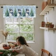 thumbnail image 6 of nqOlkjepod Blue Snowman Christmas Farmhouse Short Window Curtain Valances, Snowflake Green Xmas Tree Rod Pocket Kitchen Valances for Living Room Bedroom Bathroom Cafe, 1 Panel - 42" x 12", 6 of 8