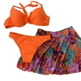 thumbnail image 3 of Daisyyozoid Womens Swimwear Clearance Printed High Waisted Split Three-piece Set, 3 of 3