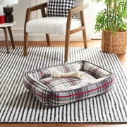 SAFAVIEH Oaklee Regular Pillow Style Dog Bed, Ivory/Grey