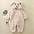 thumbnail image 1 of LSLJS Automne Hiver Nourrisson Tout-Petit Bébé Combinaison à Capuche en Peluche Barboteuses Manches Longues en Poils de Lapin Combinaison de Neige à Capuche Grenouillères Vêtements d'Extérieur Tenues, 1 of 3