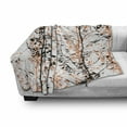 thumbnail image 3 of Modern Soft Flannel Fleece Throw Blanket, Forest Illustration with Trees Silhouettes Branches Hand Drawn Print, Cozy Plush for Indoor and Outdoor Use, 50" x 70", Orange Black and White, by Ambesonne, 3 of 6