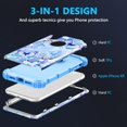 thumbnail image 6 of Casetego for iPhone XR Case,Heavy Duty Shockproof Protection Hard Plastic Bumper +Soft Silicone Rubber Protective Case,Blue Butterfly, 6 of 7