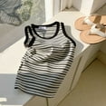 thumbnail image 3 of Liyamei Girls Striped Tank Top Summer Casual Sleeveless Shirt For Toddler Kids Comfortable Stretchy Outfit Playwear Everyday Wear Girls Blouses Size 3-4 Years, 3 of 4