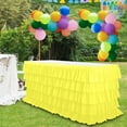 thumbnail image 3 of DAMAI Pink Table Skirt Tutu Ruffled Tablecloth for Rectangle Table,Birthday Party Cake Dessert Decorations,6FT Tutu Table Skirt for Birthday, Shower, Wedding & Gradient Table Decorations, 3 of 6