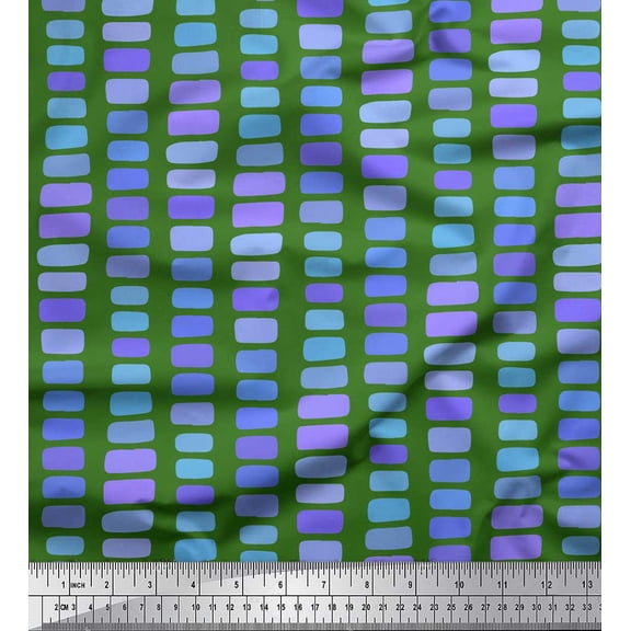 Soimoi Green Cotton Jersey Fabric Brush Stroke Abstract Print Sewing Fabric Yard 58 Inch Wide
