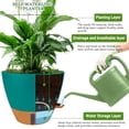 thumbnail image 2 of 8/10/12 Inch Self Watering Pots for Indoor/Outdoor Plants - Large Plastic Planter with Drainage Holes, Water Level Indicator & Deep Reservoir, Modern Decorative Flower Pots (Turquoise), 2 of 7