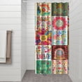 thumbnail image 3 of Small Stall Narrow Shower Curtain 36"W x 72"L – Tropical Bohemian Leaves, Mid-Century Abstract Boho Botanical Bathroom Decor, Vintage Floral Palm Leaf Pattern, Rustic Tribal Folk Style, 3 of 5