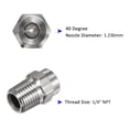thumbnail image 4 of Uxcell 2 Paquete de Consejos de Limpieza de Superficie - Boquillas de Lavadora a Presión Masculinas de 1/4" NPT de 40 Grados, Acero Inoxidable con Cinta de Sellado (Orificio de 1.236mm), 4 of 7