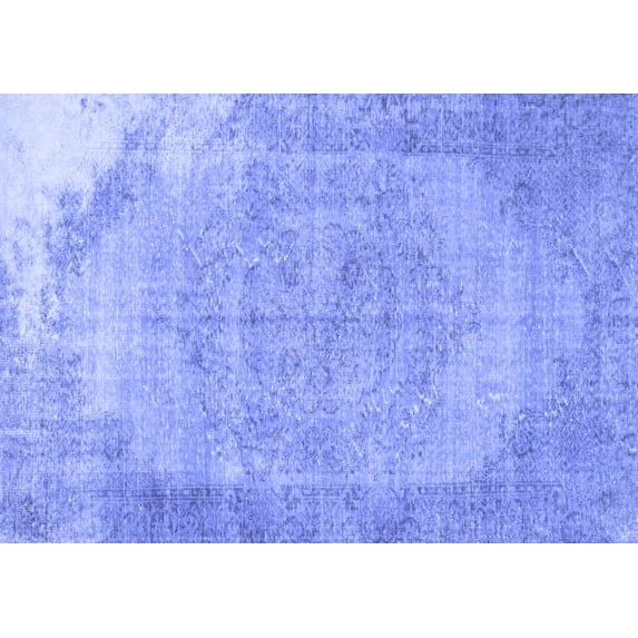 Ahgly Company Machine Washable Indoor Rectangle Abstract Blue Contemporary Area Rugs, 6' x 9'