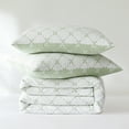 thumbnail image 4 of Lush Decor Diamond Leaf Jacquard Reversible Matelasse Coverlet 3 Piece Set King Sage - Green Bedding Set - Leaf Quilt - Cottage Decor, 4 of 10