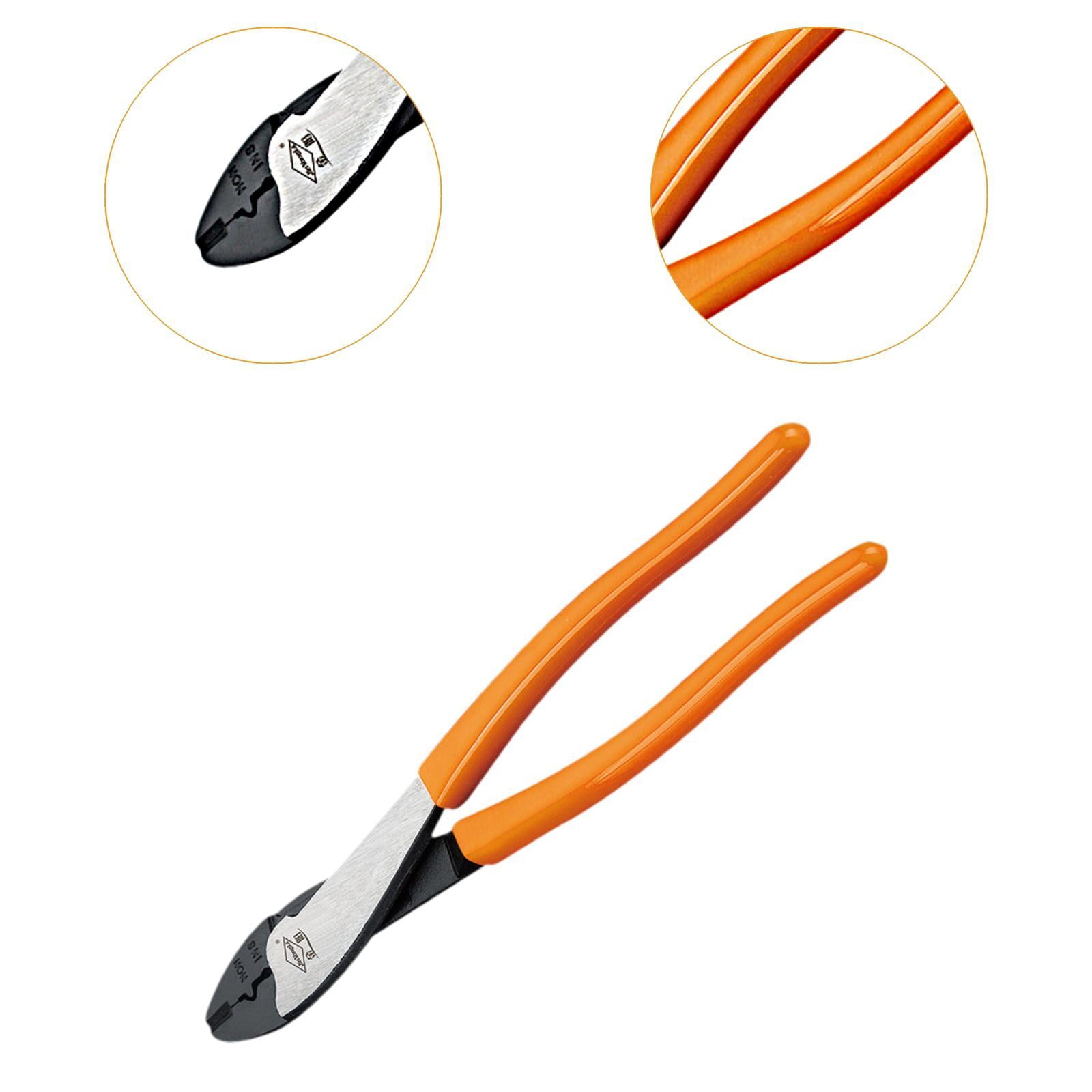 Bothyi Wire Crimper Electricians Pliers Comfortable Grip Wire Crimping Cutting Tool Orange