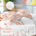 thumbnail image 2 of 3 Piece Burnt Orange Botanical Duvet Cover Set Full Size, Microfiber Comforter/Quilt Cover with Corner Ties and 2 Pillowcases, Vintage Nature Flower All Season Soft Bedding with Zipper Closure, 2 of 8