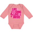 thumbnail image 3 of Inktastic Life Song Love Music PNK Girls Long Sleeve Baby Bodysuit, 3 of 5