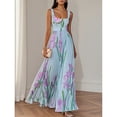 thumbnail image 3 of Spaghetti strap printed pleated floral maxi dress, 3 of 4