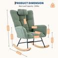 thumbnail image 2 of Teddy Fleece Upholstered Rocking Chair with High Backrest and Side Pocket, Modern Nursery Glider Rocker with Padded Seat, Comfortable Accent Armchair for Living Room Bedroom Office, 2 of 8