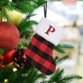 thumbnail image 2 of Leodye 1pcs Knitted socks wool socks embroidered letter red and black check Christmas socks Candy Gift Bag Christmas Stocking Gift Bag-7.87*5.71in, 2 of 6